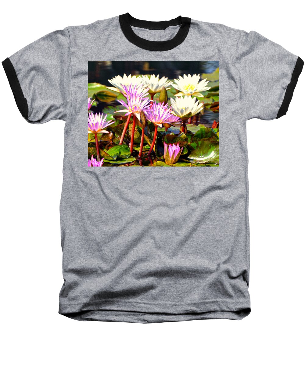 Flowers Baseball T-Shirt featuring the photograph Beauty on the Water by Marty Koch