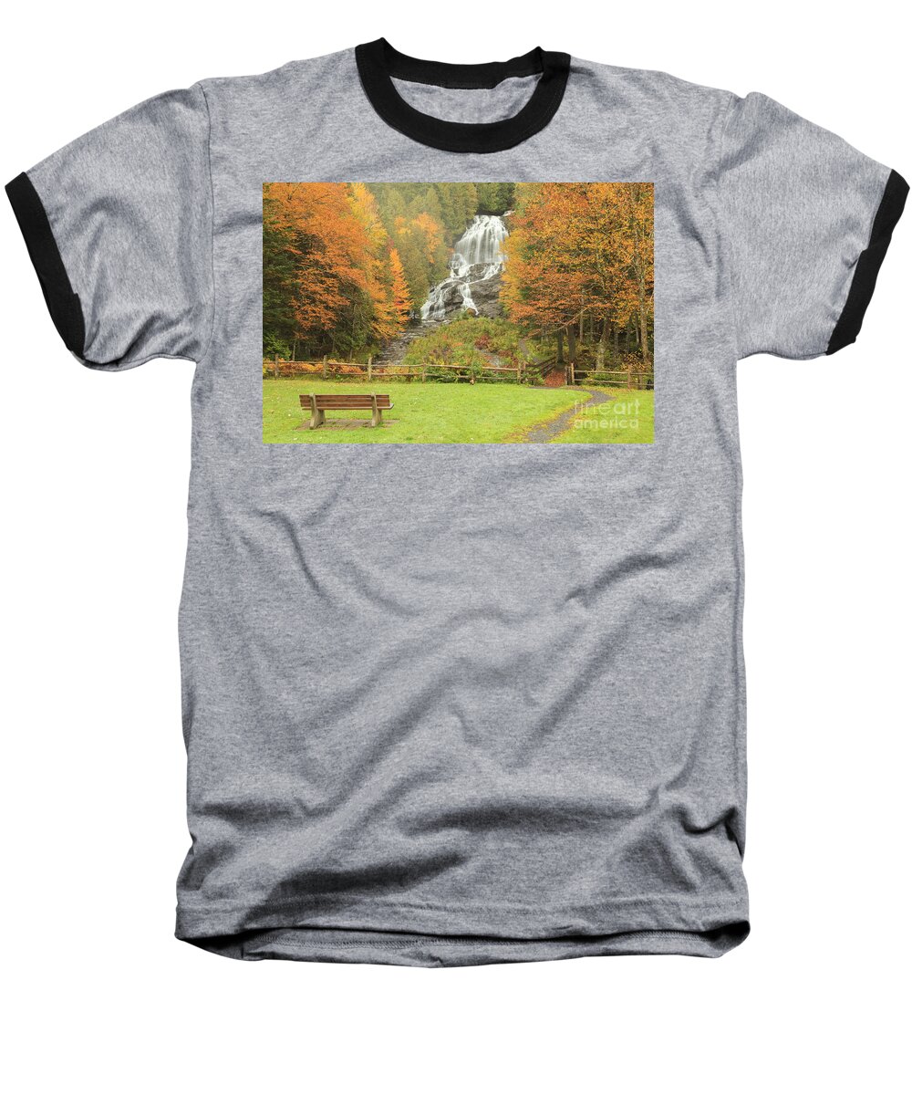 Beaver Brook Falls Baseball T-Shirt featuring the photograph Beaver Brook Falls Colebrook New Hampshire by Ken Brown