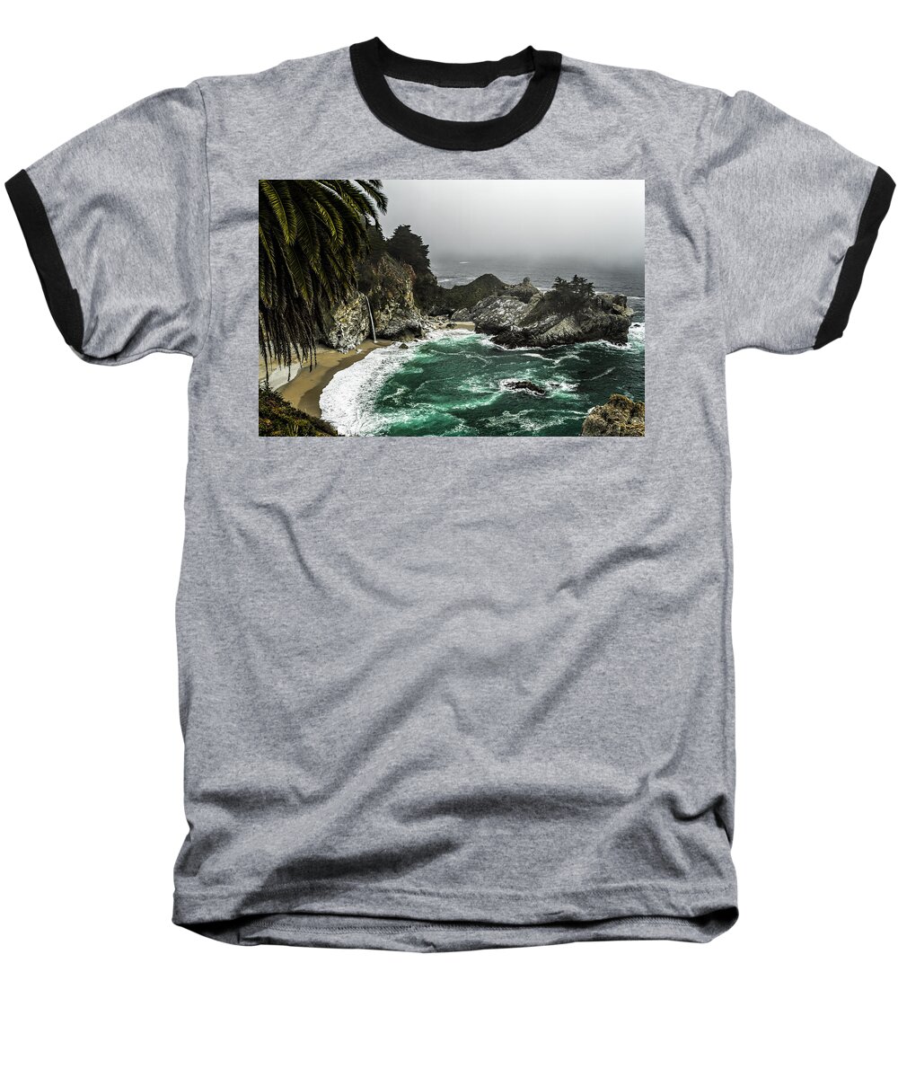 Big Sur Baseball T-Shirt featuring the photograph Big Sur's emerald Oaza by Eduard Moldoveanu
