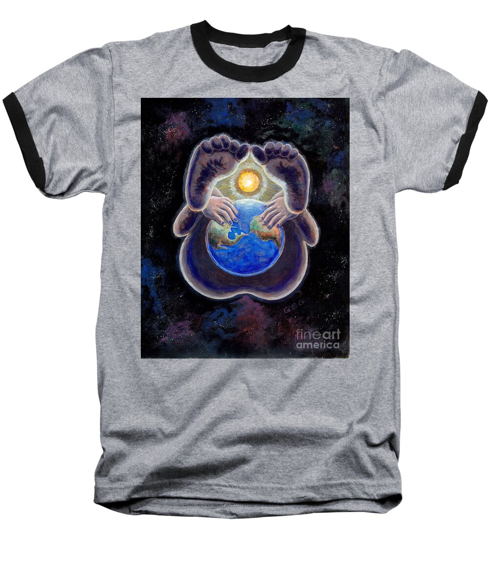 Space Baseball T-Shirt featuring the mixed media Birth of the Earth by George I Perez