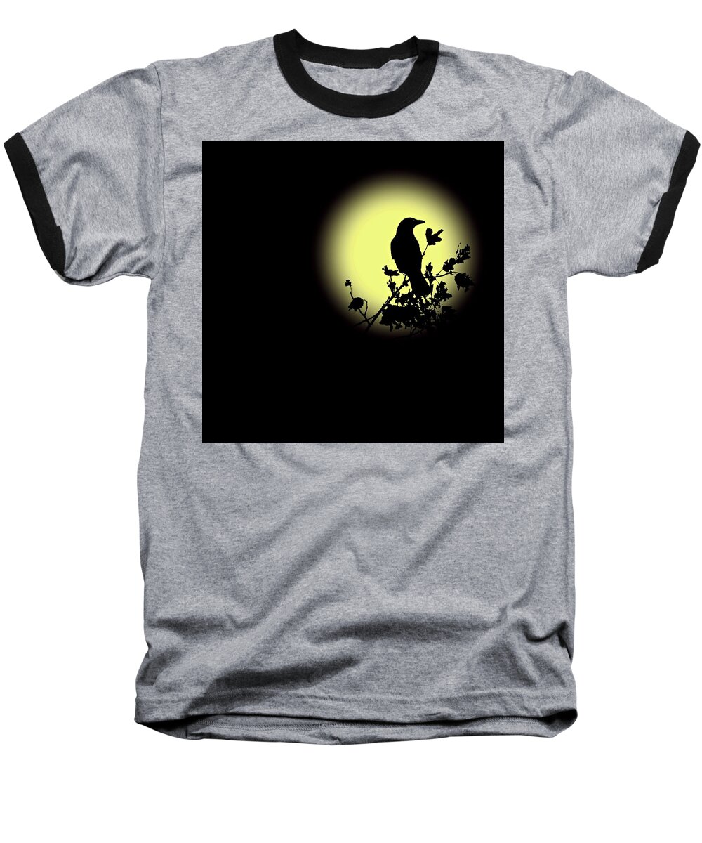 Blackbird Baseball T-Shirt featuring the photograph Blackbird in Silhouette II by David Dehner