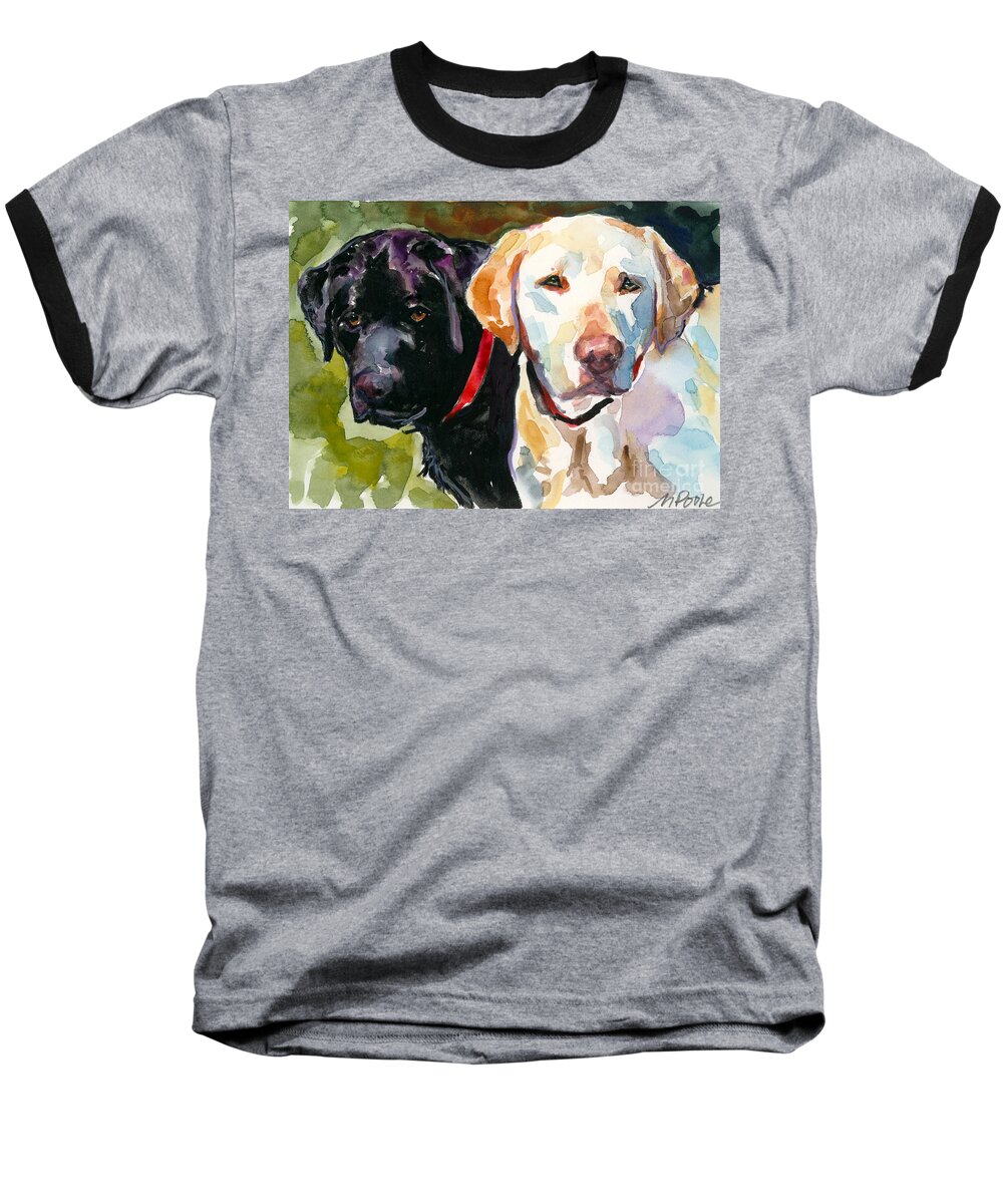 Labrador Retrievers Baseball T-Shirt featuring the painting Blacklight by Molly Poole
