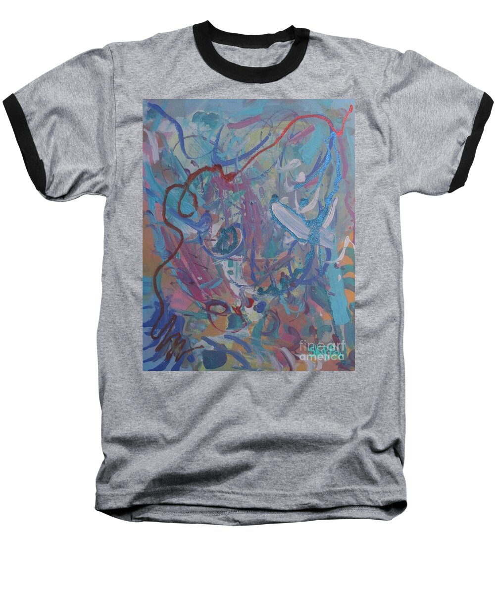 Blast By Skipper Baseball T-Shirt featuring the painting Blast by PainterArtist FIN