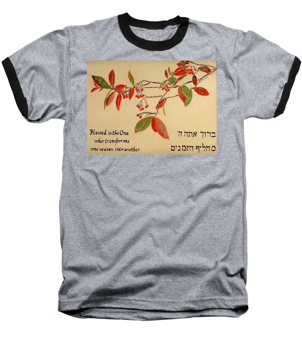 Blessing Baseball T-Shirt featuring the painting Blessing for the seasons by Linda Feinberg
