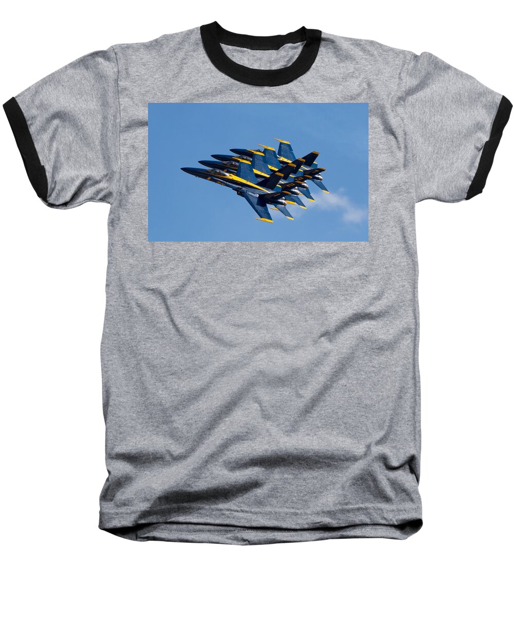 Blue Baseball T-Shirt featuring the photograph Blue Angels Echelon by John Daly