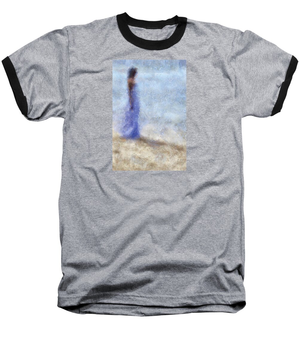 Impressionism Baseball T-Shirt featuring the photograph Blue Dream. Impressionism by Jenny Rainbow