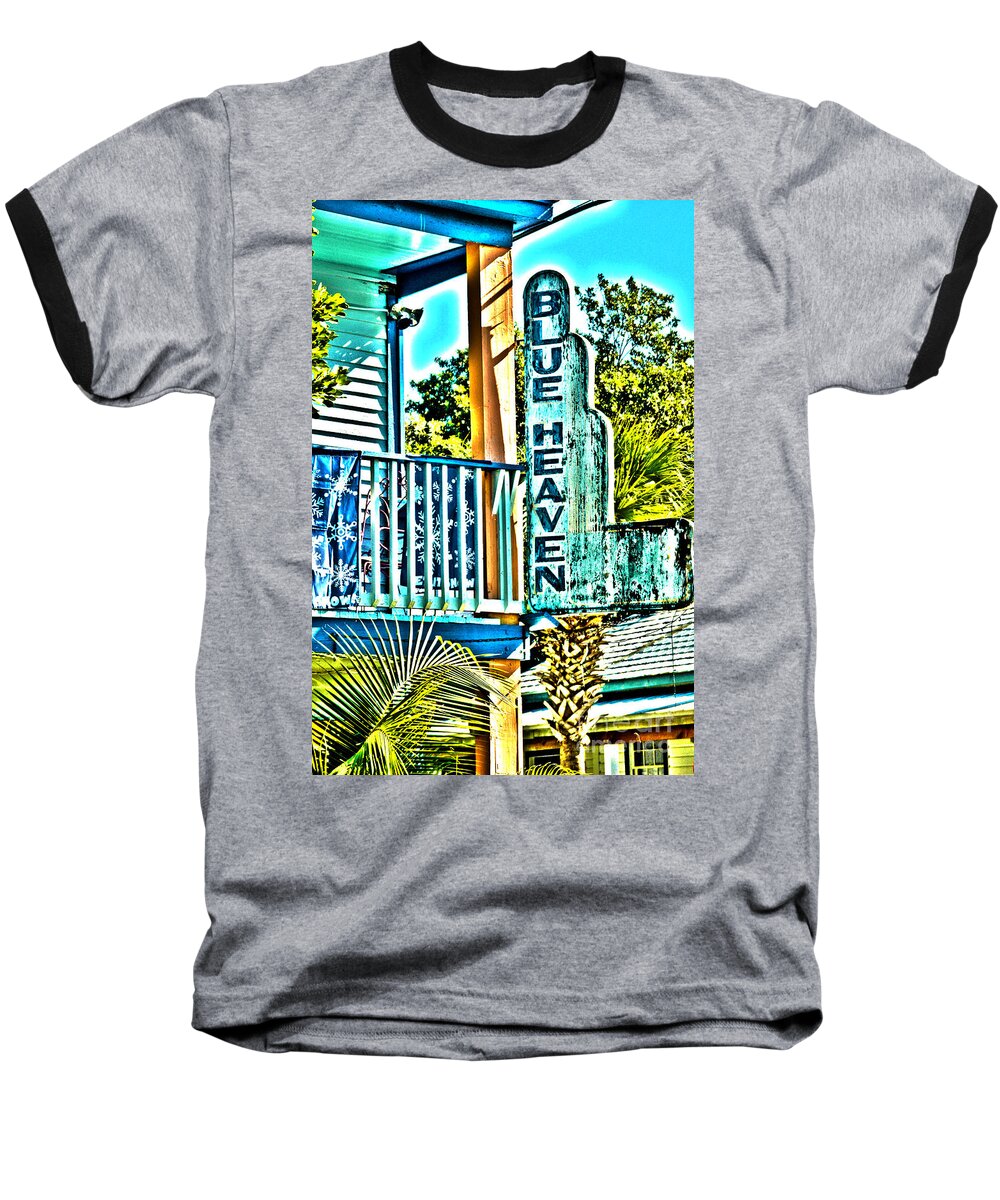 Blue Heaven Baseball T-Shirt featuring the photograph Blue Heaven in Key West - 1 by Susanne Van Hulst
