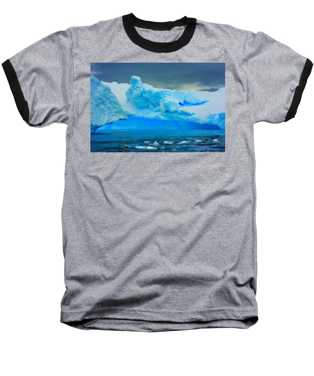 Iceberg Baseball T-Shirt featuring the photograph Blue Icebergs by Amanda Stadther
