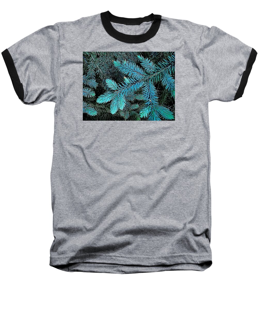 Abstract Baseball T-Shirt featuring the photograph Blue Spruce by Daniel Thompson