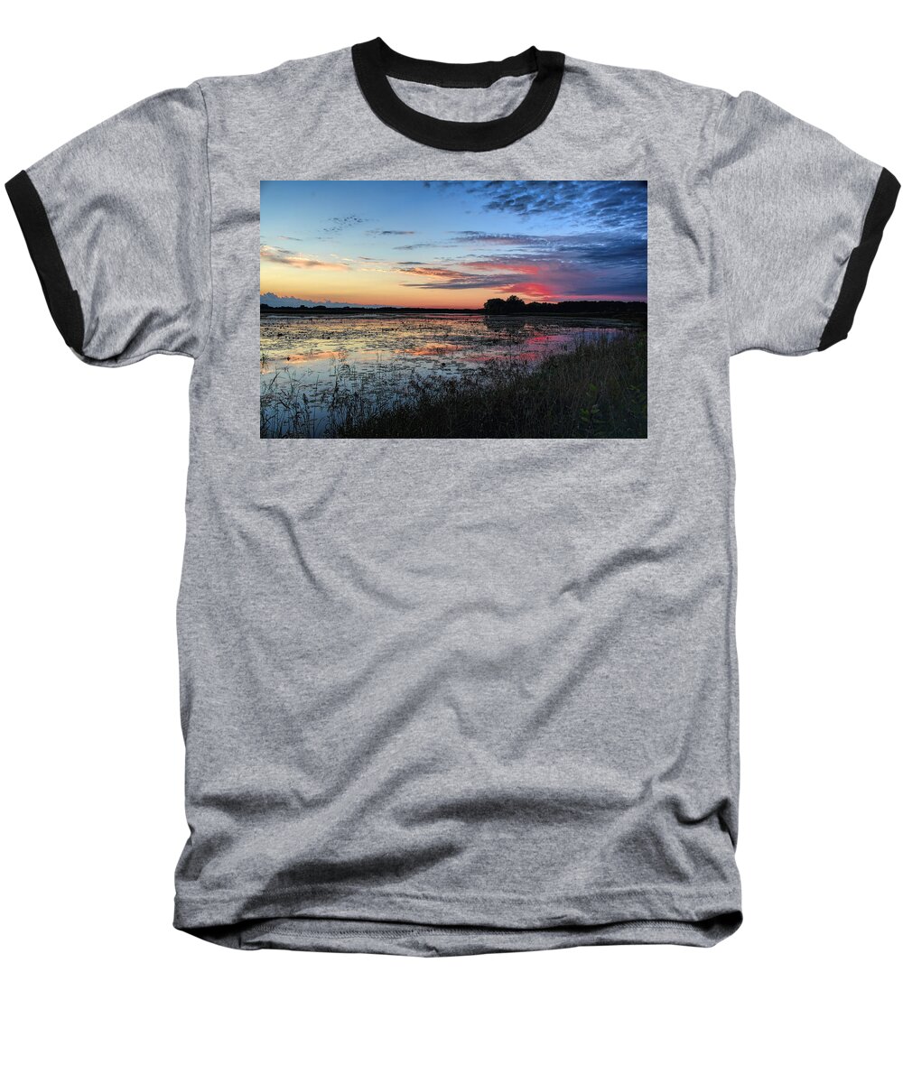 Blue Sunset Over The Refuge Baseball T-Shirt