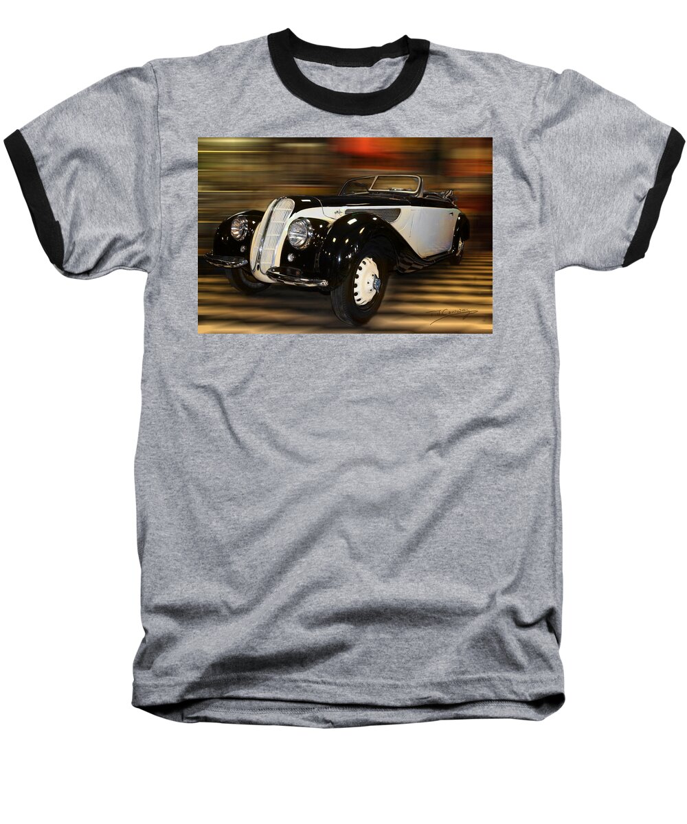 Vintage Car Baseball T-Shirt featuring the photograph BMW 327 1938 Sports Tourer by Tom Conway