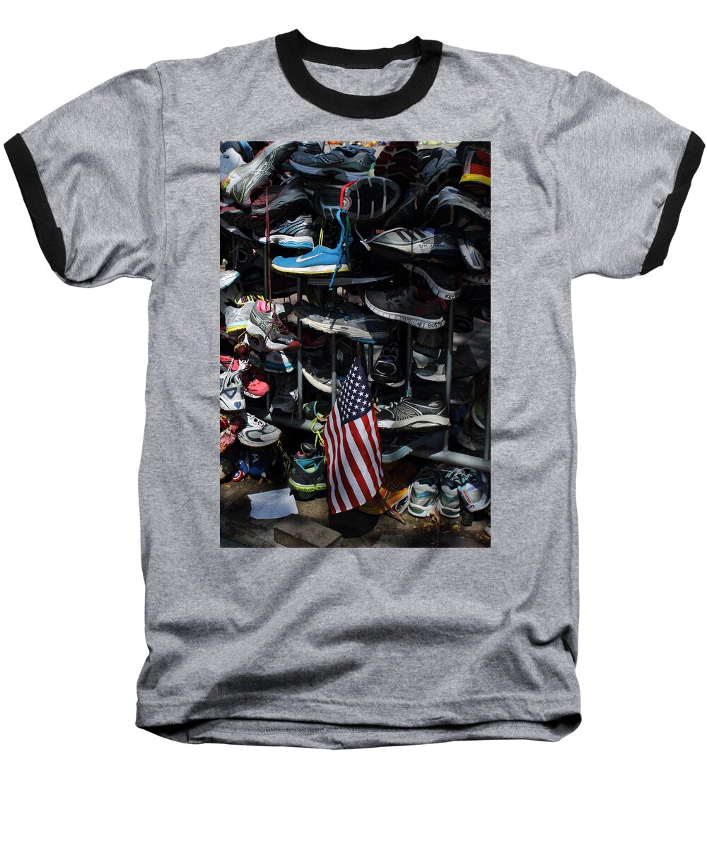 Boston Strong Baseball T-Shirt featuring the photograph Boston Strong by Jeff Heimlich