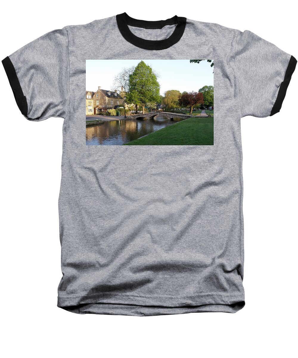 River Baseball T-Shirt featuring the photograph Bourton on the Water 2 by Ron Harpham