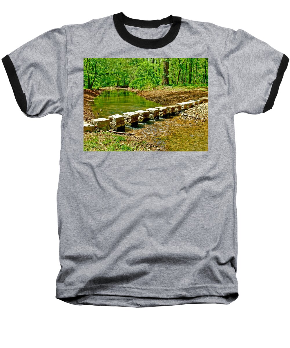 Bridge Across Colbert Creek At Mile 330 Of Natchez Trace Parkway Baseball T-Shirt featuring the photograph Bridge across Colbert Creek at Mile 330 of Natchez Trace Parkway-Alabama by Ruth Hager