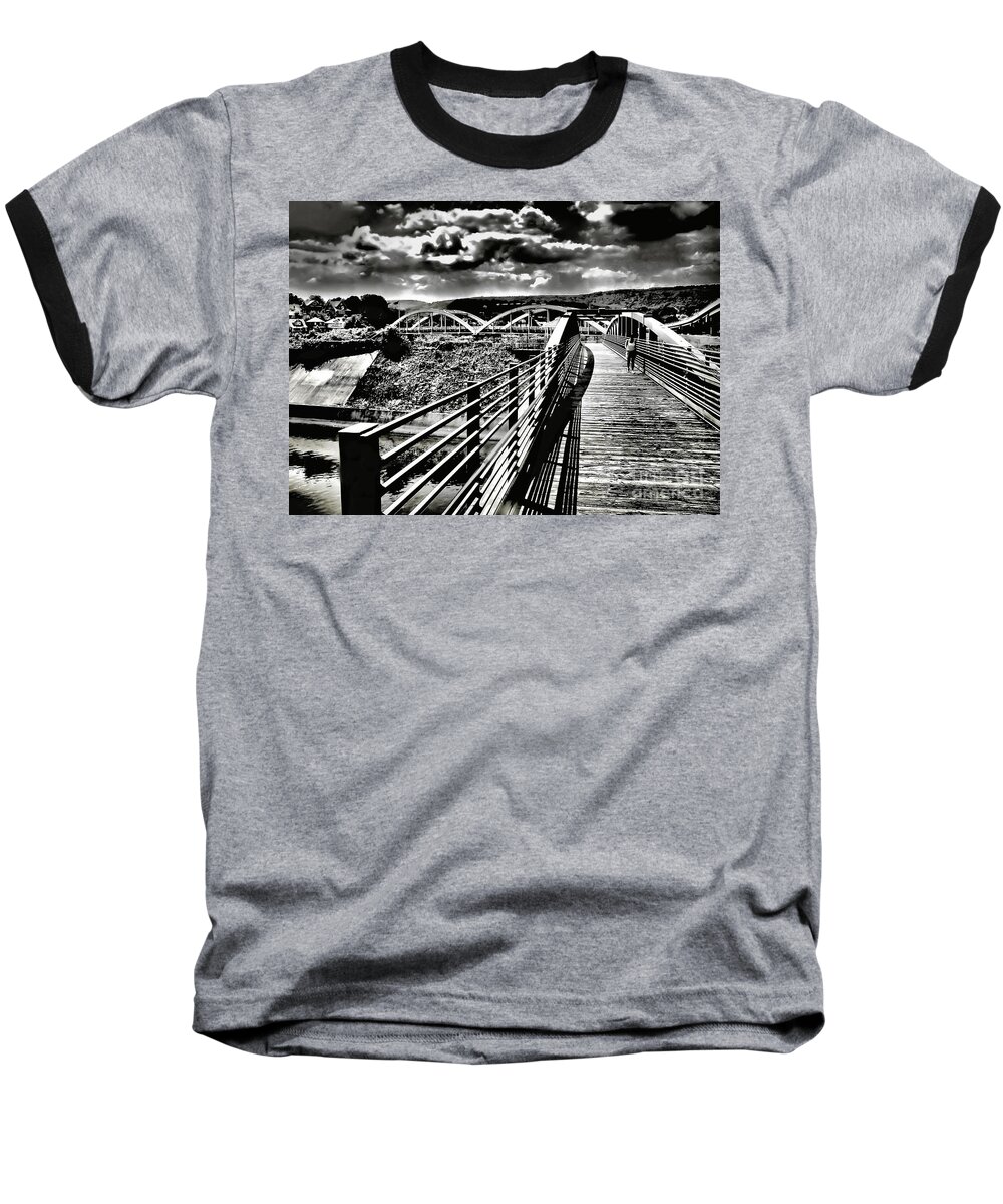 Architectural Art Baseball T-Shirt featuring the photograph Bridge Game by Robert McCubbin