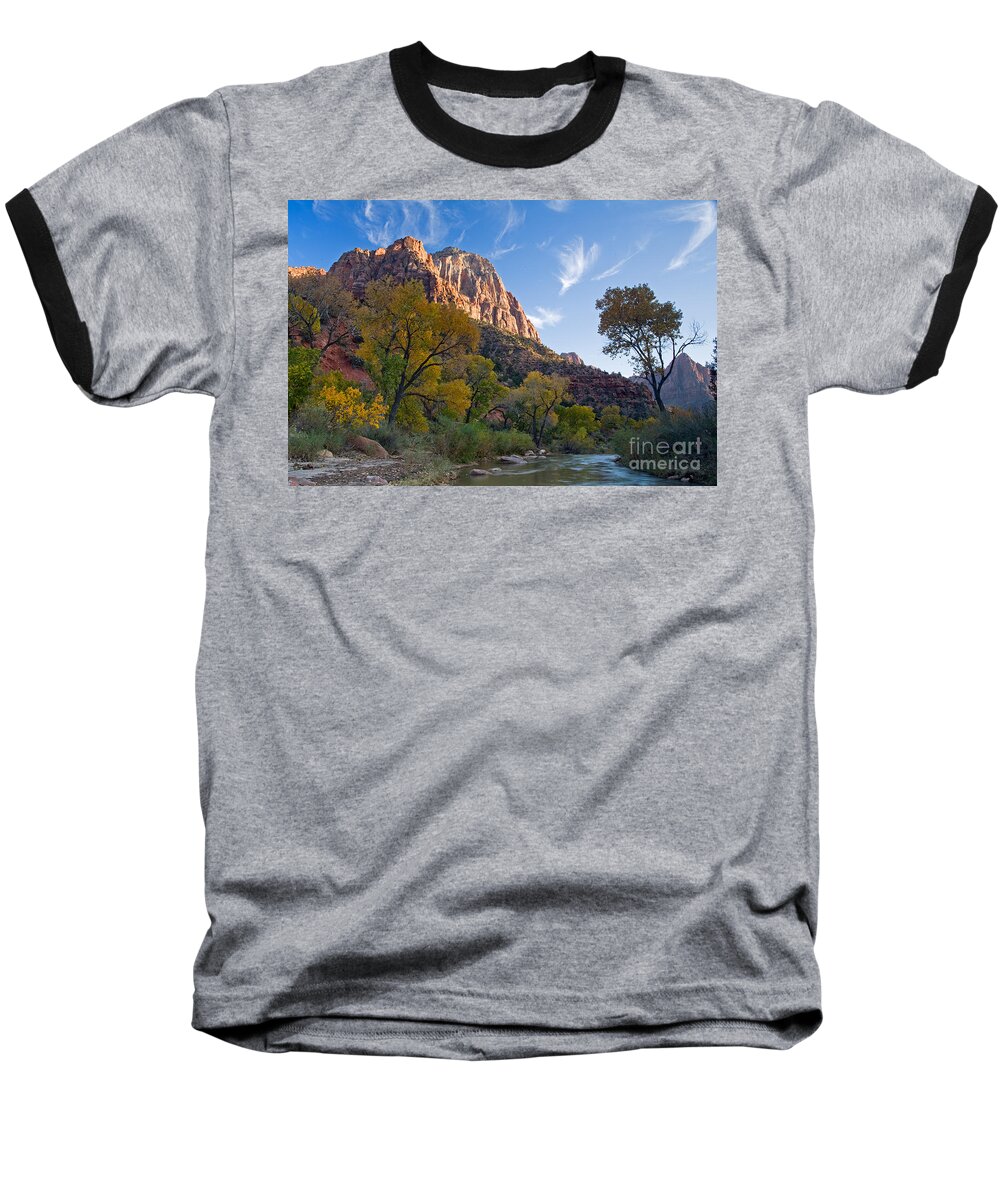 Autumn Baseball T-Shirt featuring the photograph Bridge Mountain by Fred Stearns