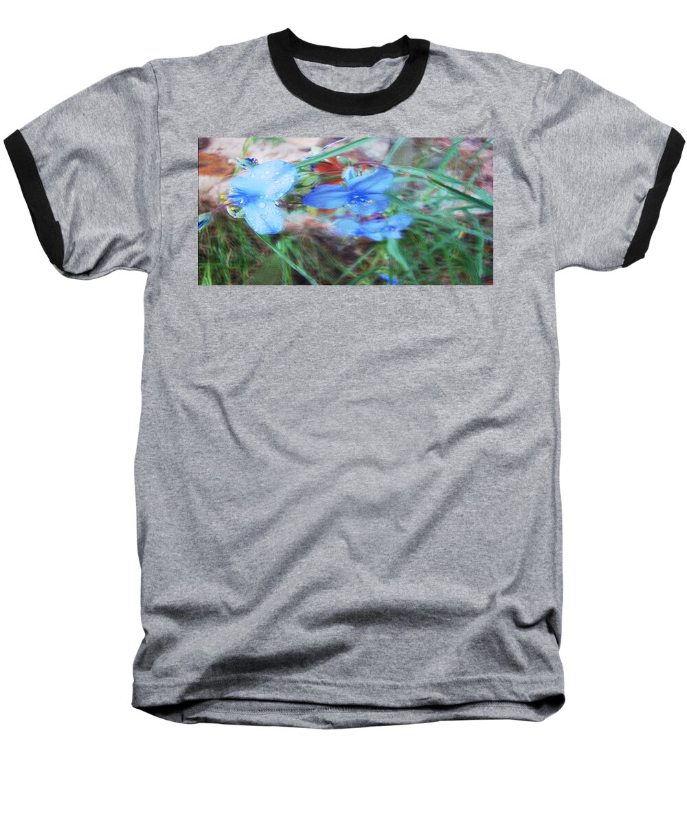 Blue Baseball T-Shirt featuring the photograph Brilliant Blue Flowers by Cathy Anderson
