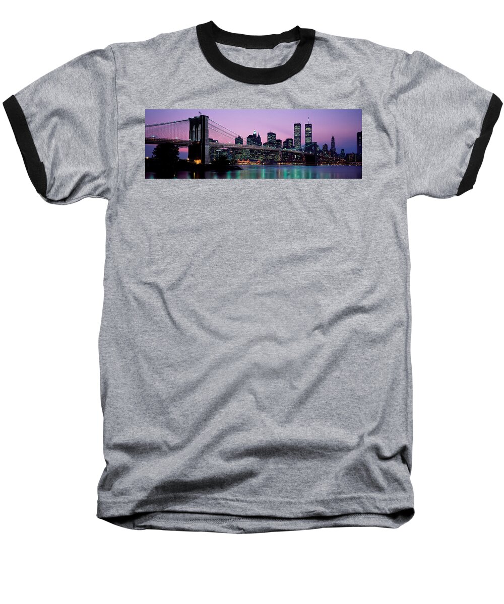 Photography Baseball T-Shirt featuring the photograph Brooklyn Bridge New York Ny Usa by Panoramic Images