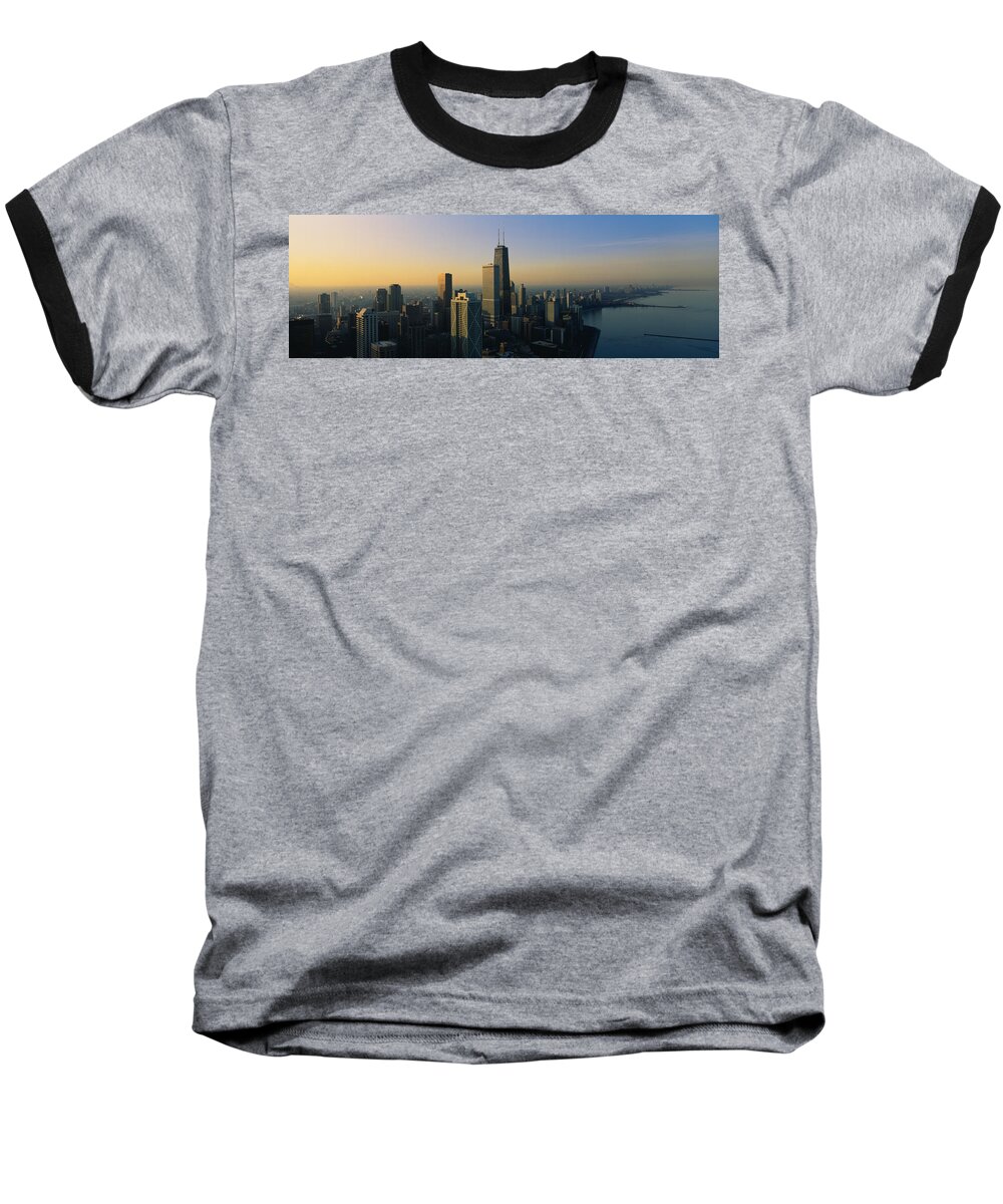 Photography Baseball T-Shirt featuring the photograph Buildings At The Waterfront, Chicago by Panoramic Images