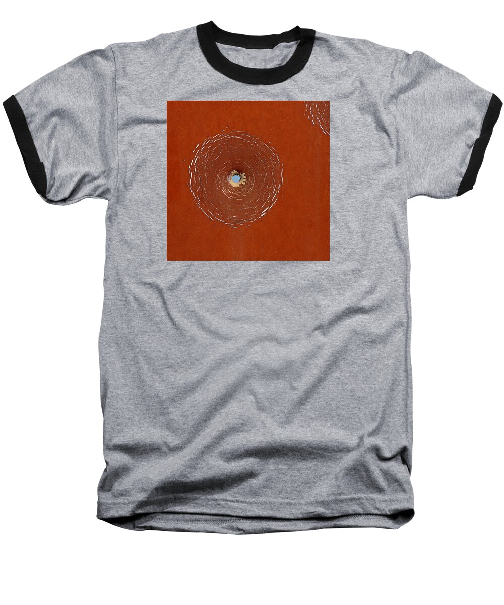 Bullet Baseball T-Shirt featuring the photograph Bullet Hole Patterns by Art Block Collections