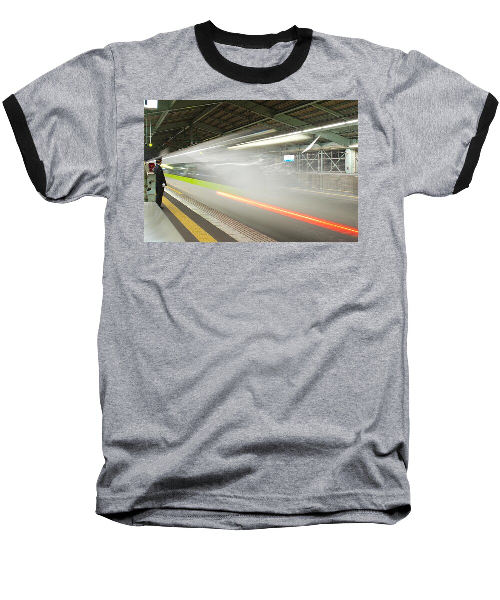 Shinkansen Baseball T-Shirt featuring the photograph Bullet Train by Sebastian Musial