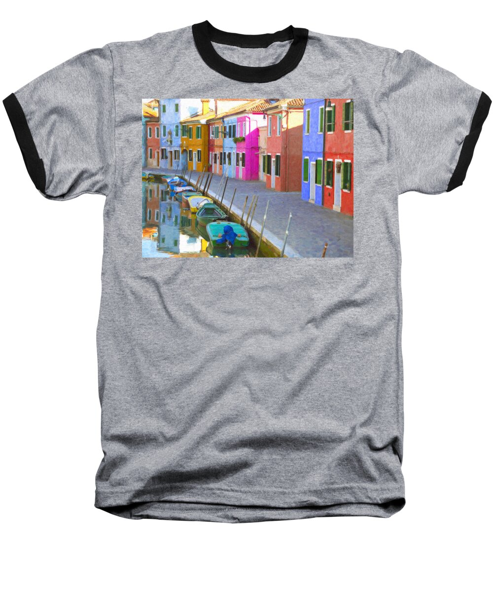 Architectural Baseball T-Shirt featuring the painting Murano District Venice Italy by Dean Wittle