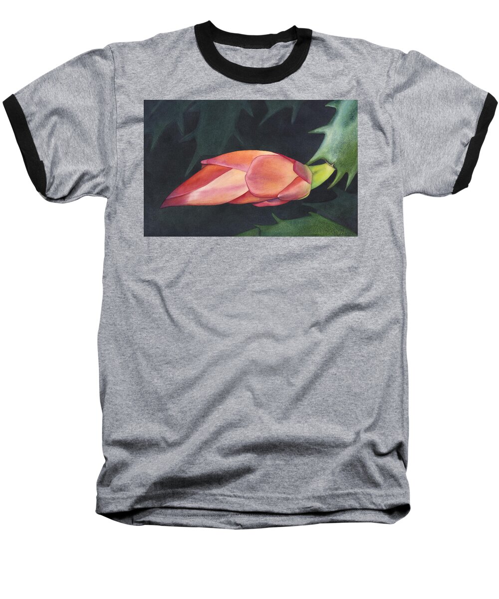Cactus Baseball T-Shirt featuring the painting Bursting forth by Sandy Haight