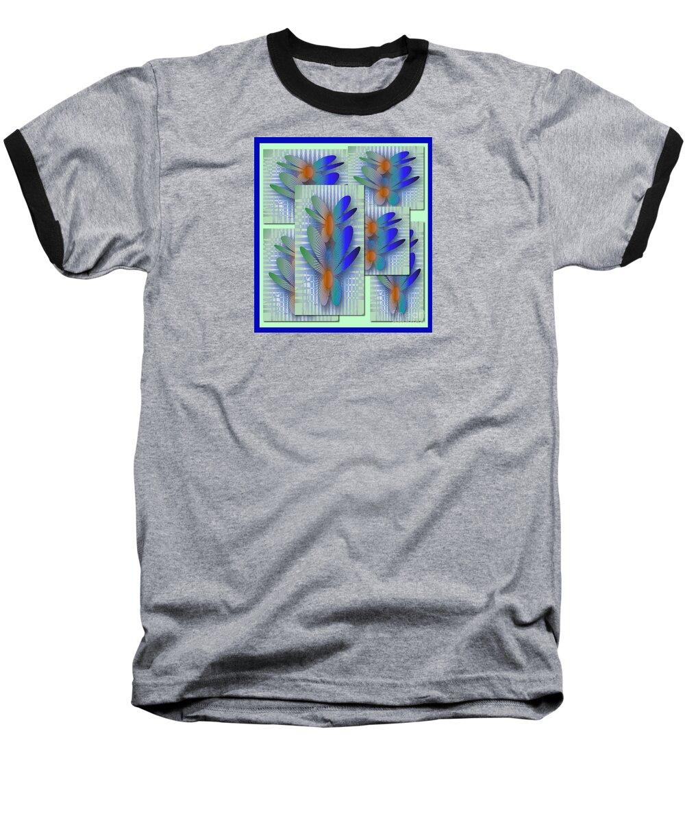 Butterflies Baseball T-Shirt featuring the digital art Butterflies 2 by Iris Gelbart