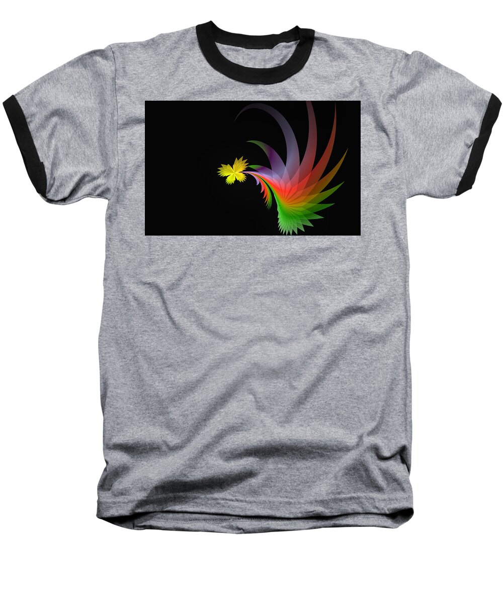 Fractal Baseball T-Shirt featuring the digital art Butterfly Dreams by Gary Blackman