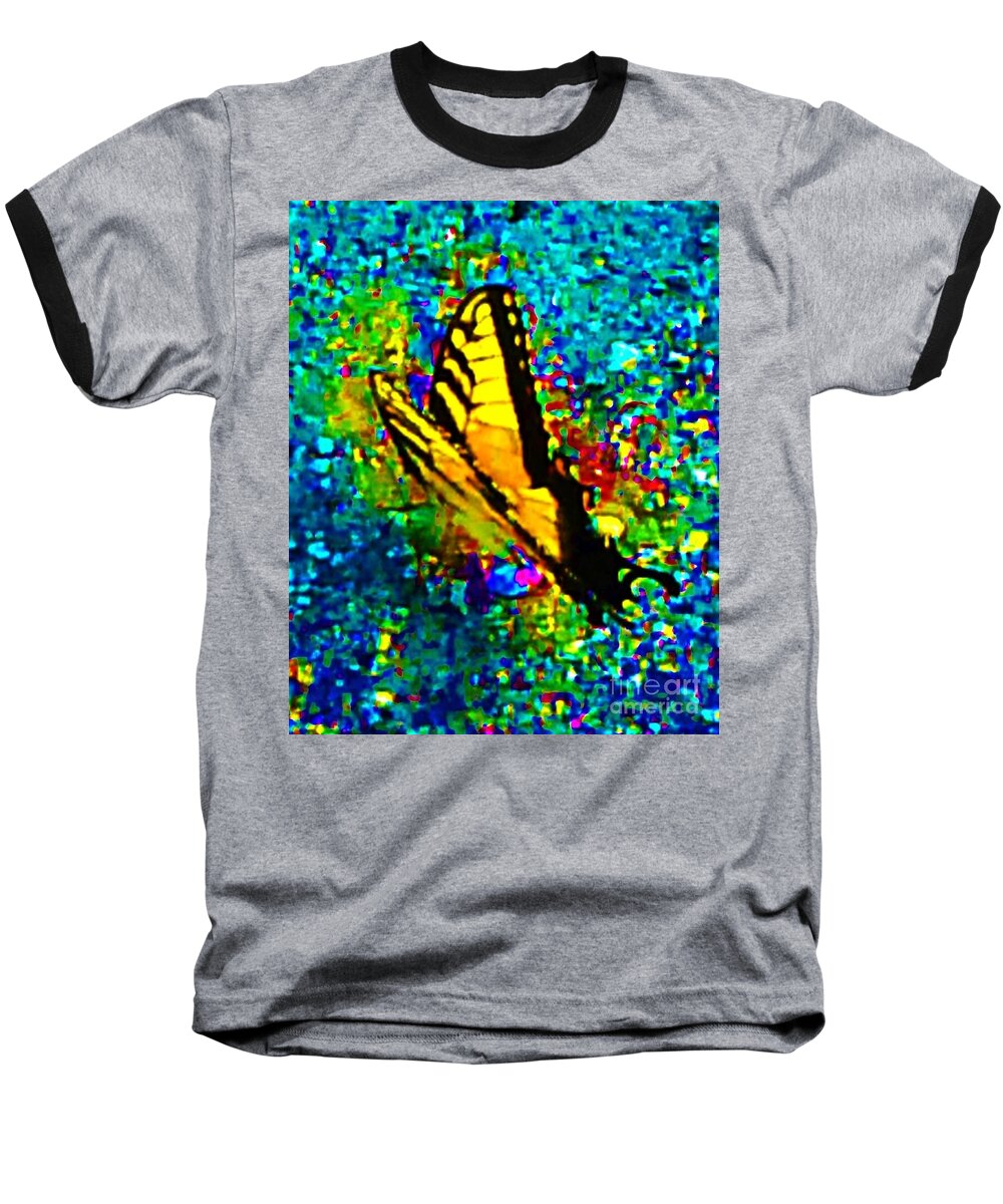 Butterfly Baseball T-Shirt featuring the digital art Butterfly Mosaic by Tamara Michael