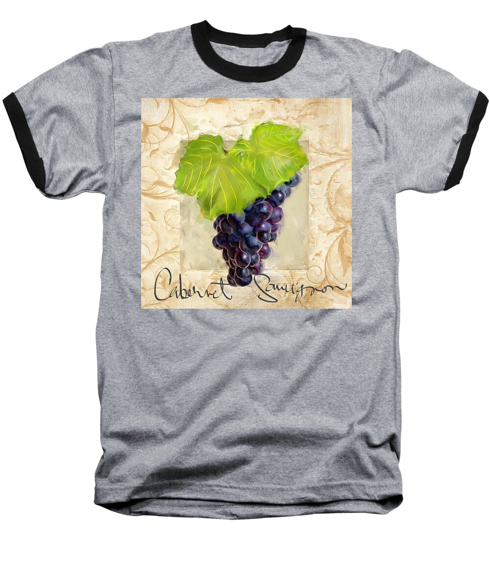 Wine Baseball T-Shirt featuring the painting Cabernet Sauvignon by Lourry Legarde