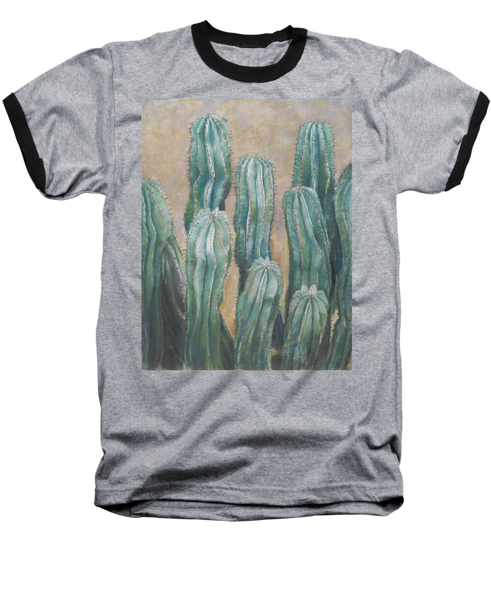 Birdseye Art Studio Baseball T-Shirt featuring the painting Cacti by Nick Payne