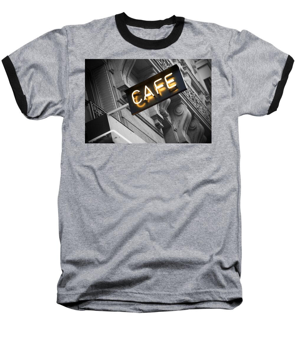 Cafe Baseball T-Shirt featuring the photograph Cafe sign by Chevy Fleet