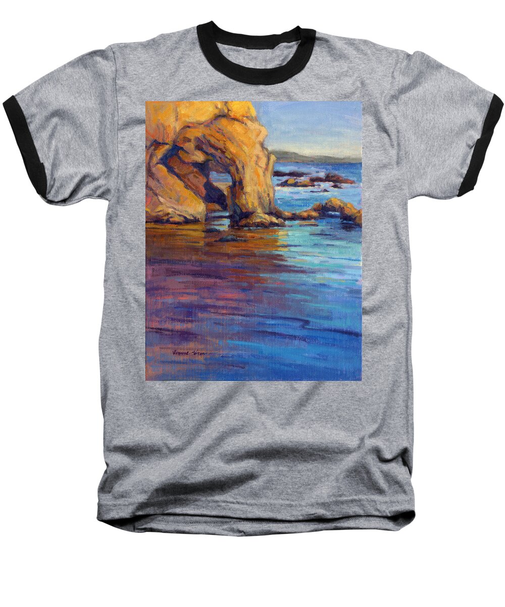 El Baseball T-Shirt featuring the painting California Cruising 6 by Konnie Kim