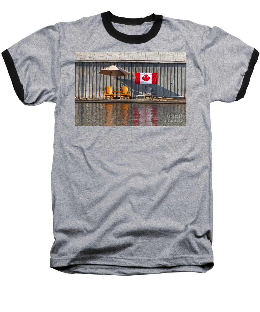 Chair Baseball T-Shirt featuring the photograph Canada Day in Muskoka by Les Palenik