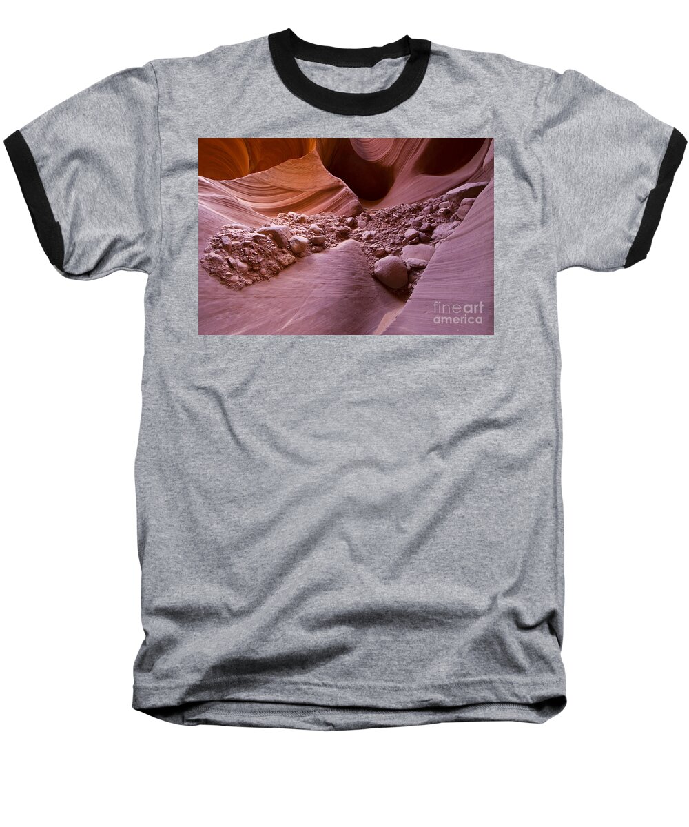 Antelope Canyon Baseball T-Shirt featuring the photograph Canyon rocks in abundance by Bryan Keil