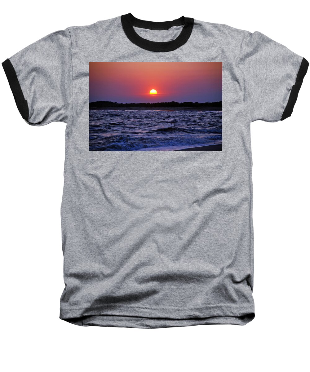 Sun Baseball T-Shirt featuring the photograph Cape May Sunset by Richard Bryce and Family