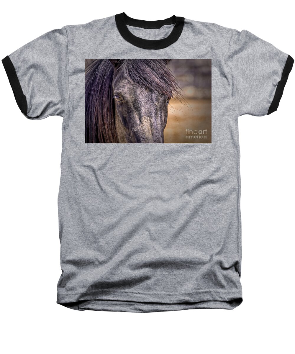 Horse Baseball T-Shirt featuring the digital art Care for Me by Georgianne Giese