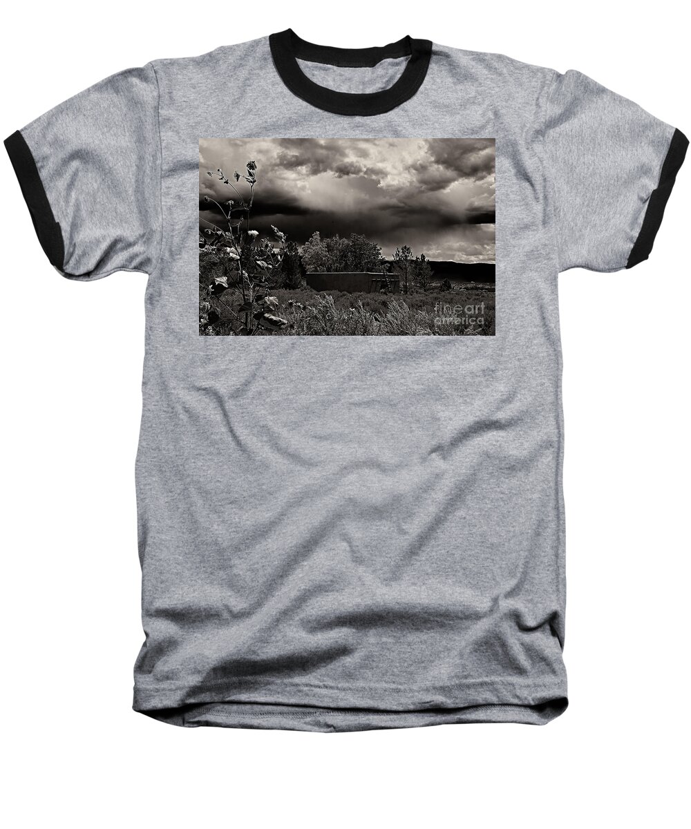 Santa Baseball T-Shirt featuring the photograph Casita in a storm by Charles Muhle