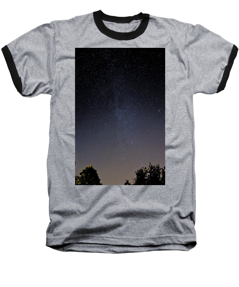 Cassiopeia Baseball T-Shirt featuring the photograph Cassiopeia and Andromeda Galaxy 01 by Greg Reed