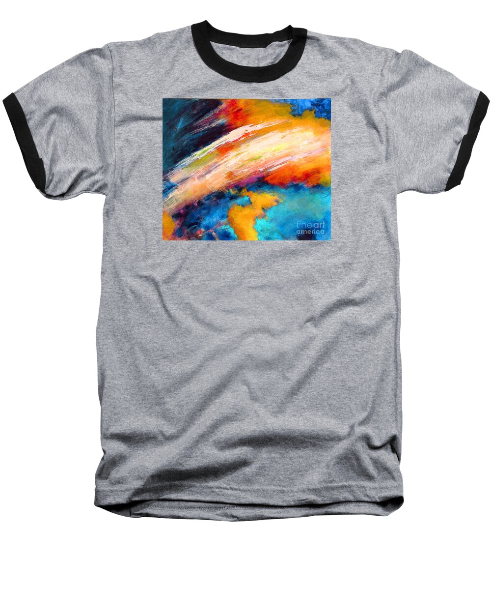 Fantasies In Space Series Painting. Celestial Vibrations Baseball T-Shirt featuring the painting Fantasies In Space series painting. Celestial Vibrations. by Robert Birkenes