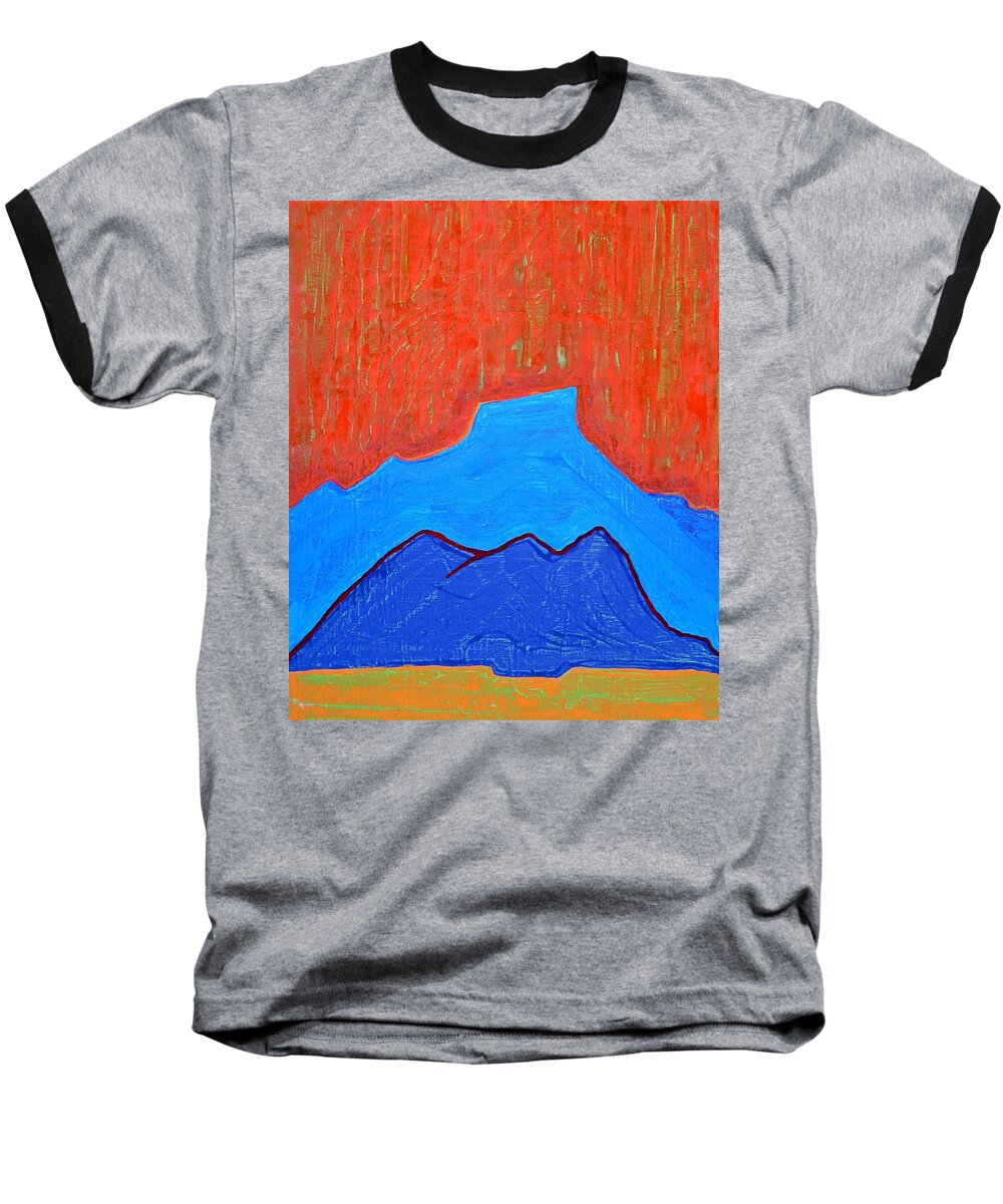 Mountain Baseball T-Shirt featuring the painting Cerro Pedernal original painting SOLD by Sol Luckman