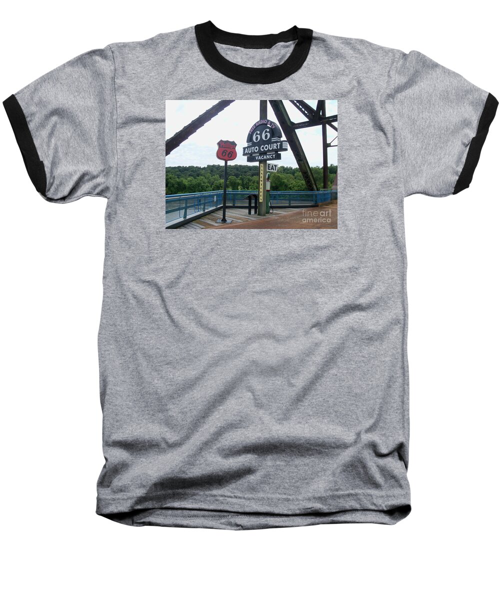  Baseball T-Shirt featuring the photograph Chain of Rocks Bridge by Kelly Awad