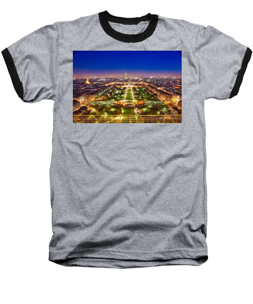 Aerial Baseball T-Shirt featuring the photograph Champ de Mars - Paris by Luciano Mortula