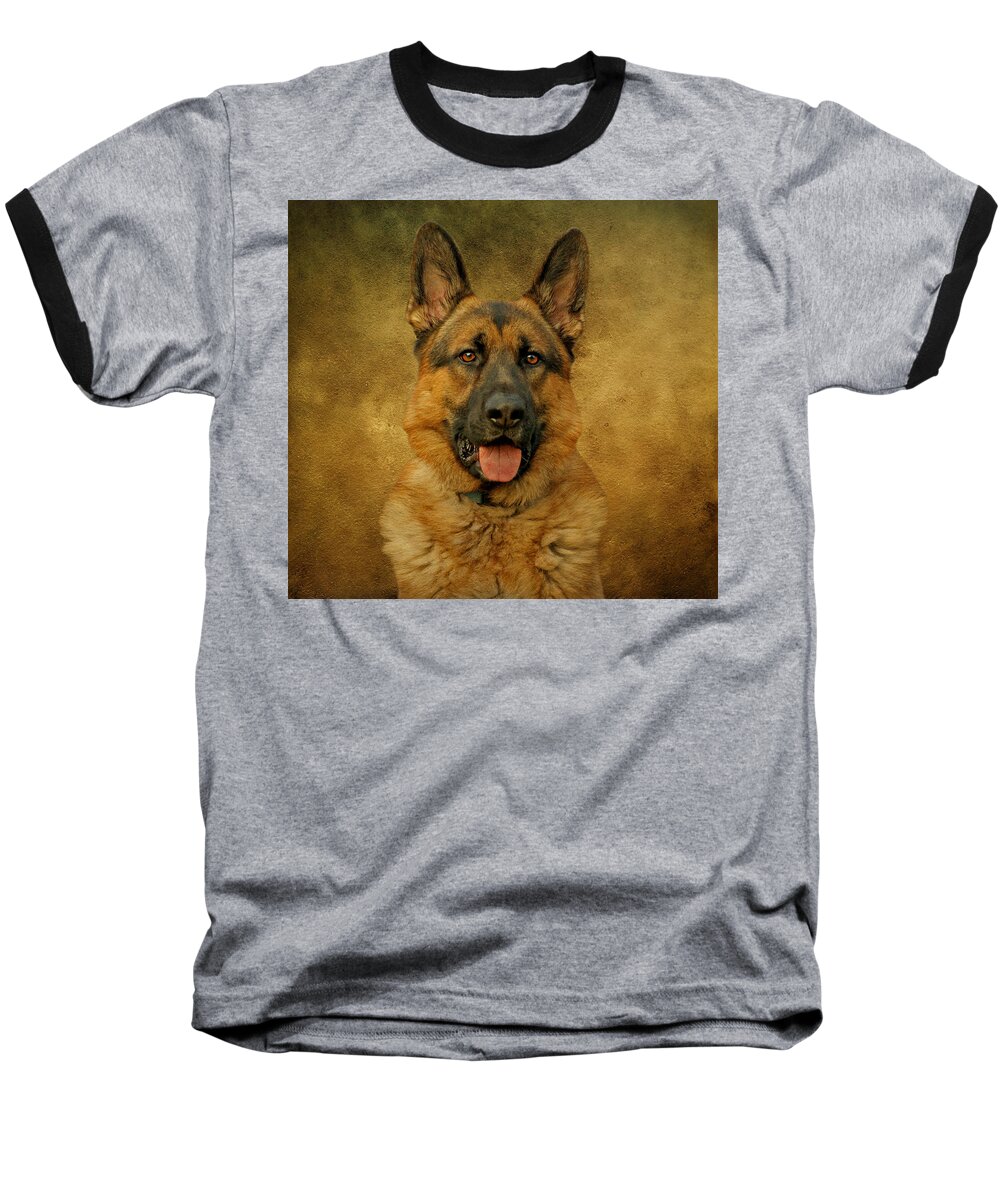 German Shepherd Baseball T-Shirt featuring the photograph Chance - German Shepherd by Sandy Keeton