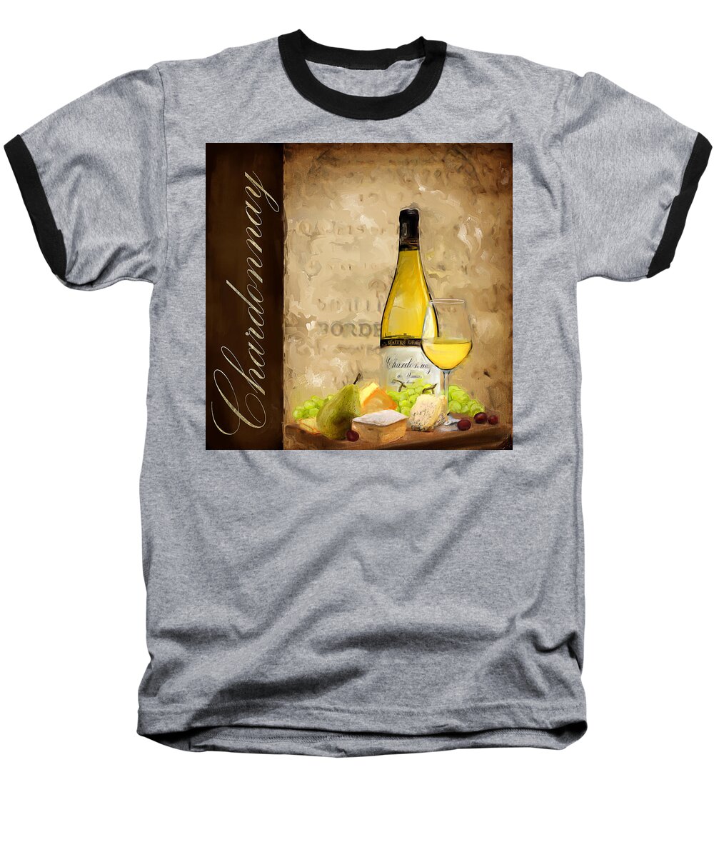 Wine Baseball T-Shirt featuring the painting Chardonnay III by Lourry Legarde