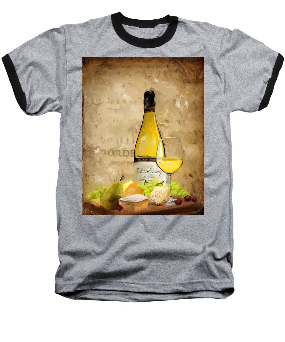 Wine Baseball T-Shirt featuring the painting Chardonnay IV by Lourry Legarde
