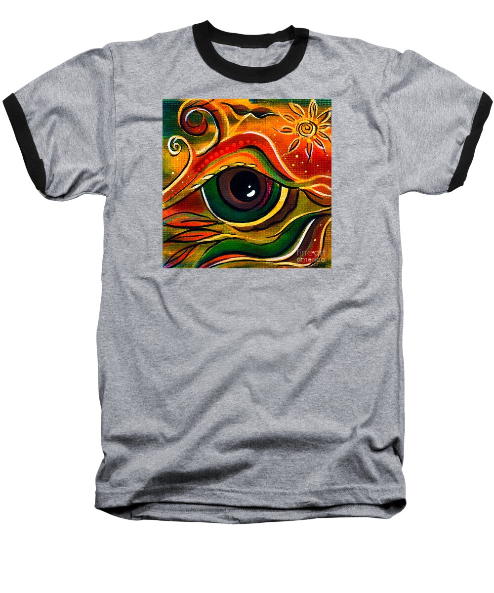 Deborha Kerr Baseball T-Shirt featuring the painting Charismatic Spirit Eye by Deborha Kerr