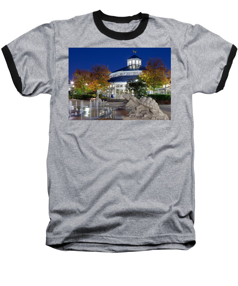 Coolidge Park Baseball T-Shirt featuring the photograph Chattanooga Park at Night by Melinda Fawver