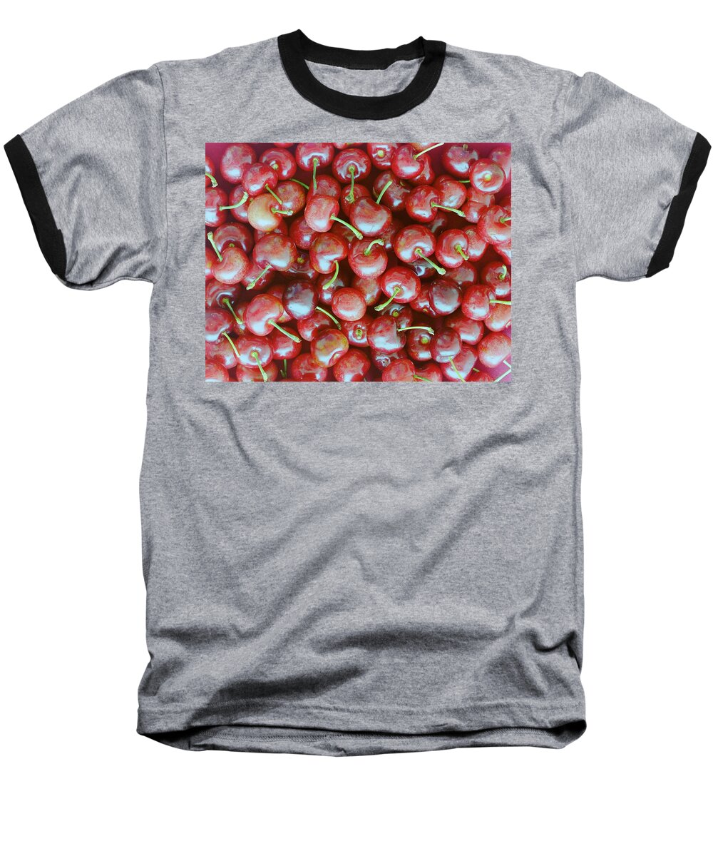 Cherries Baseball T-Shirt featuring the photograph Cherries by Romulo Yanes